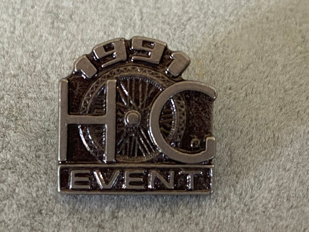 VINTAGE 1991 Silver Harley Davidson Owners Group HOG Event Motorcycle Pin